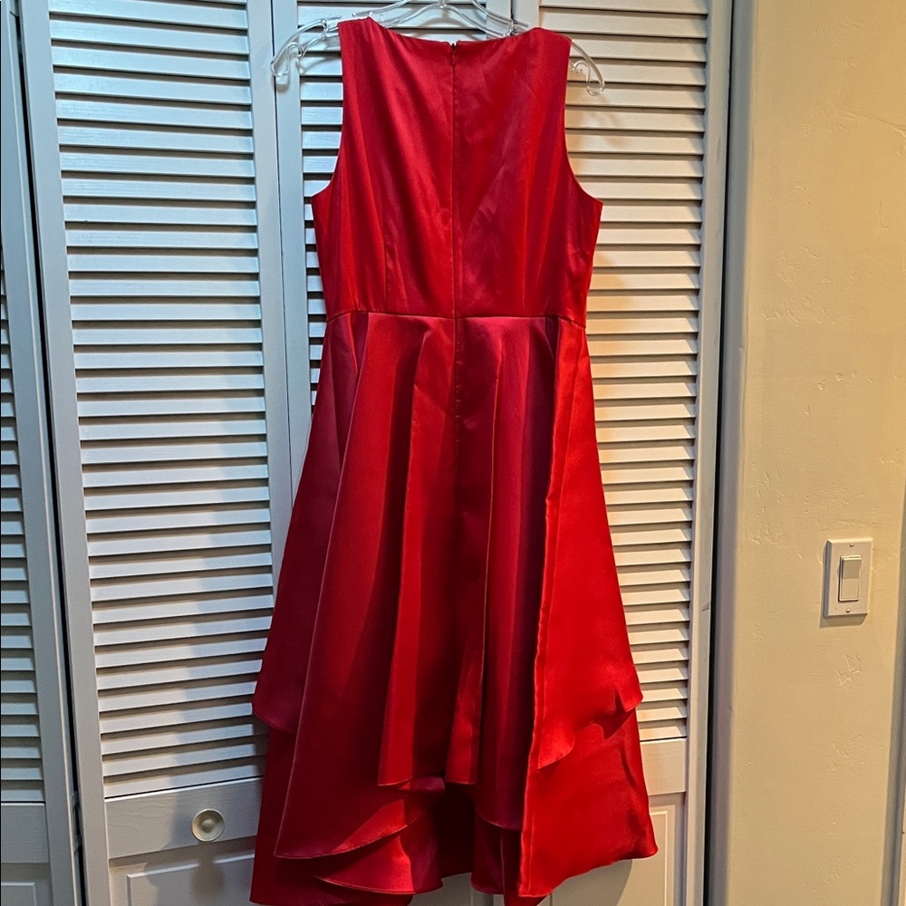 Adrianna Papell Red Layered Prom Dress - Picture 3 of 4